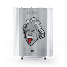 Load image into Gallery viewer, Albert Einstein Cheeky Portrait on a Shower Curtain - Science Geek Club