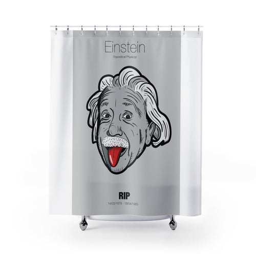 Albert Einstein Cheeky Portrait on a Shower Curtain - Science Geek Club