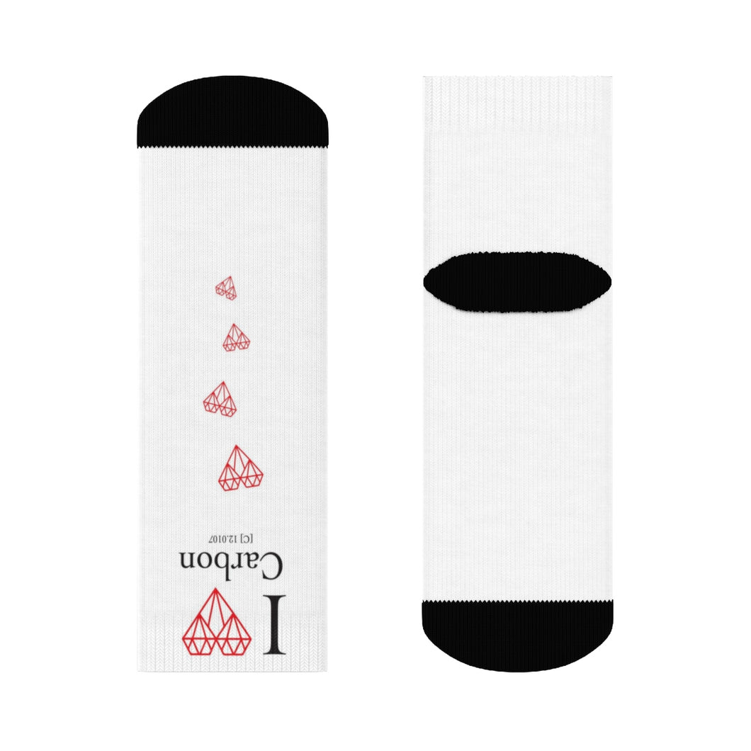 I Love Carbon (Diamonds) Crew Socks - Science Geek Club