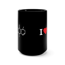 Load image into Gallery viewer, I Love Caffeine (Molecule) Mug - Black - Science Geek Club