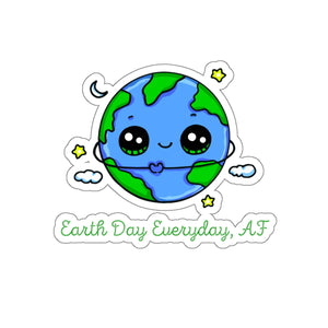 Earth Day Every Day, AF Kiss-Cut Sticker - Science Geek Club