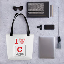 Load image into Gallery viewer, I Love Carbon (Especially the Diamond Kind) Tote Bag - Science Geek Club