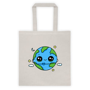 Adorable Mother Earth Reusable Earth Day Cotton Canvas Tote - Science Geek Club