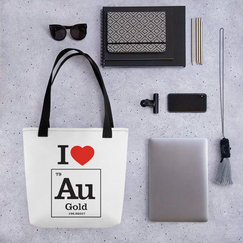 I Love Gold (Au) Tote Bag - Science Geek Club