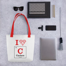 Load image into Gallery viewer, I Love Carbon (Especially the Diamond Kind) Tote Bag - Science Geek Club