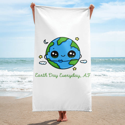 Earth Day is Everyday, AF Beach Towel - Science Geek Club