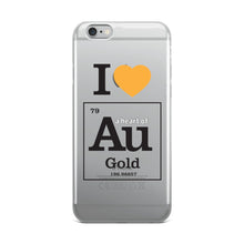 Load image into Gallery viewer, I Love Gold (Au) iPhone Case - Science Geek Club