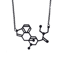 Load image into Gallery viewer, Coffee Lovers Caffeine Chemical Molecule Structure Necklace - Science Geek Club