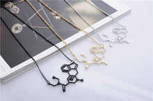 Load image into Gallery viewer, Coffee Lovers Caffeine Chemical Molecule Structure Necklace - Science Geek Club