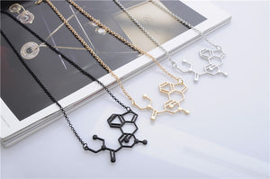 Coffee Lovers Caffeine Chemical Molecule Structure Necklace - Science Geek Club