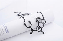 Load image into Gallery viewer, Coffee Lovers Caffeine Chemical Molecule Structure Necklace - Science Geek Club