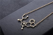 Load image into Gallery viewer, Coffee Lovers Caffeine Chemical Molecule Structure Necklace - Science Geek Club