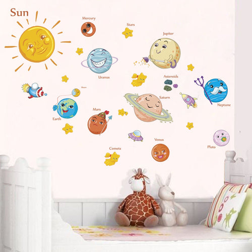 Cartoon Solar System Wall Stickers - Science Geek Club