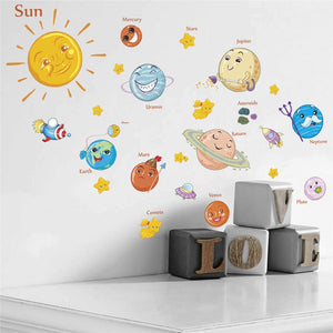 Cartoon Solar System Wall Stickers - Science Geek Club