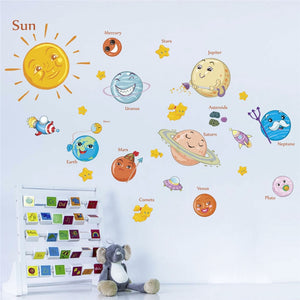 Cartoon Solar System Wall Stickers - Science Geek Club