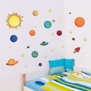 Cartoon Solar System Wall Stickers - Science Geek Club