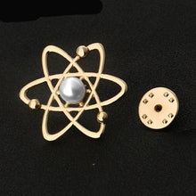 Load image into Gallery viewer, Feminine Atom Molecule Science Pin - Science Geek Club