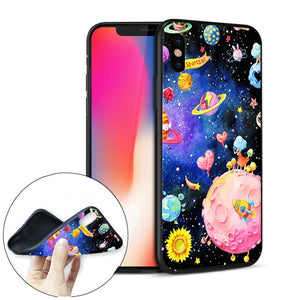 Cartoonish Astronomy Lover's Soft Silicone Phone Case for iPhones - Science Geek Club