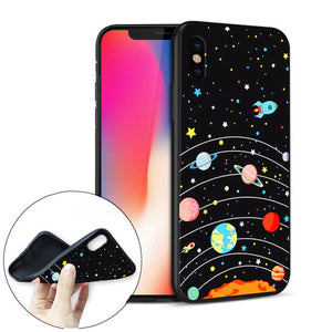 Cartoonish Astronomy Lover's Soft Silicone Phone Case for iPhones - Science Geek Club