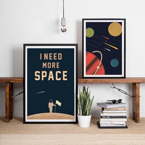 Astronomy Lover's Retro Wall Art Canvas Prints - Science Geek Club