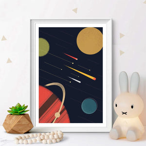 Astronomy Lover's Retro Wall Art Canvas Prints - Science Geek Club