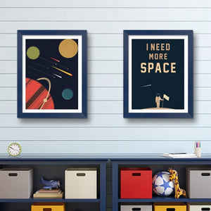 Astronomy Lover's Retro Wall Art Canvas Prints - Science Geek Club