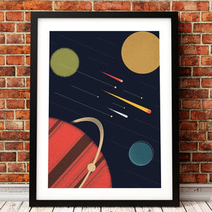 Astronomy Lover's Retro Wall Art Canvas Prints - Science Geek Club