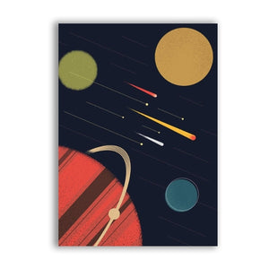 Astronomy Lover's Retro Wall Art Canvas Prints - Science Geek Club